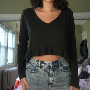 Urban outfitters long sleeve peplum thermal
